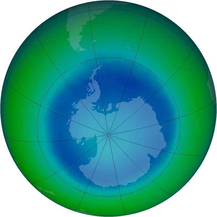 2003-August monthly mean Antarctic ozone